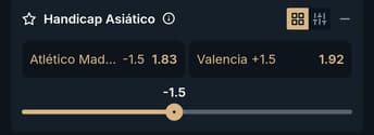 Captura de tela do mercado Handicap Asiático na Estrela Bet