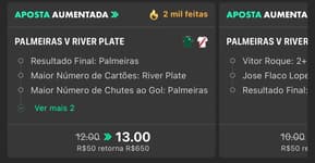 Captura de tela da Aposta Aumentada no aplicativo da Bet365