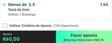 Captura de tela de Fazer Aposta no app Bet365