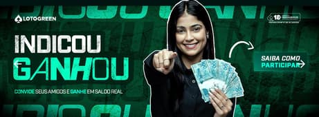 Captura de tela da promoção de bônus de indicação na Lotogreen.