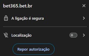 Captura de tela da Bet365 fora do ar por causa da localização não permitida.