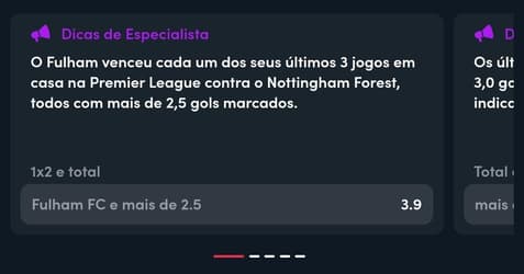 Captura de tela da função "Dicas do Especialista" da Blaze