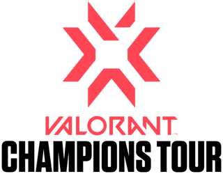 Logo oficial da Valorant Champions Tour (VCT) maior competição mundial de Valorant da Riot Games.