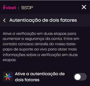 Configuração de autenticação em dois fatores na Vbet