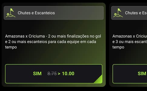 Captura de tela de odds aumentadas na F12 Bet.