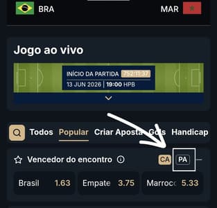 Captura de tela da Estrela bet exibindo um mercado com o recurso de Pagamento Antecipado disponível.