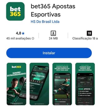 App Bet365 exibido na Play Store