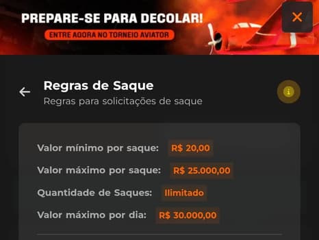 Captura de tela das regras de saque que comprovam que a Esportiva Bet é confiável.