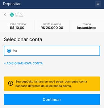 Captura de tela de pagamentos via Pix na Rivalo.