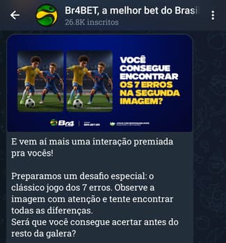 Captura de tela do grupo de apostas esportivas da BR4BET