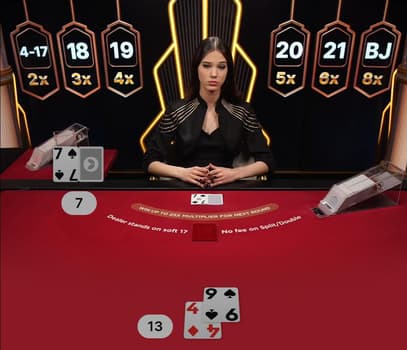 Captura de tela do jogo Lighting Blackjack no cassino KTO