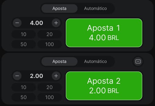Captura de tela das grades de apostas duplas no jogo do aviãozinho da bet365.