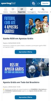 Captura de tela da promoção de aposta grátis durante a data FIFA na Sportingbet.