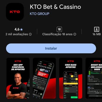 Captura de tela do app KTO na loja Play Store.