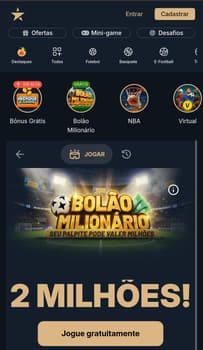 Captura de tela do melhor site de apostas Estrela Bet.