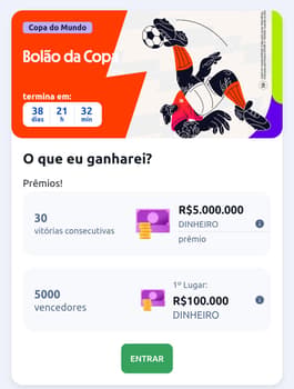 Captura de tela do Bolão da Copa da Betano.