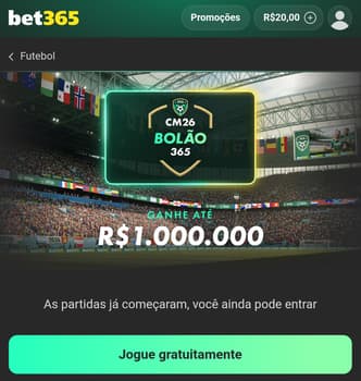 Captura de tela do Bolão da Copa na bet365.