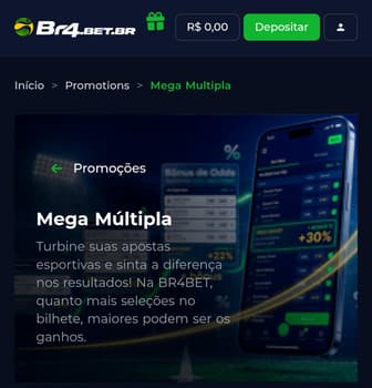 Captura de tela do bônus BR4BET de aposta múltipla.
