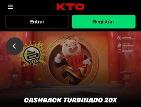 Captura de tela do bônus cashback da KTO.