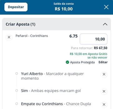 Captura de tela do mercado de apostas Chance Dupla na Sportingbet.