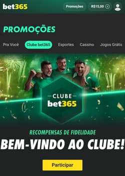 Captura de tela do Clube bet365.