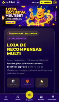 Captura de tela da loja da Multibet.