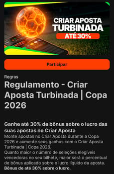 Captura de tela da oferta Criar Aposta Turbinada da Aposta Ganha.