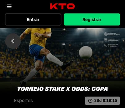 Captura de tela do torneio Stake x Odds da Copa na KTO.