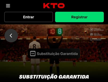 Captura de tela do bônus de Substituição Garantida da KTO.