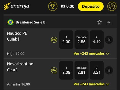 Captura de tela do melhor site de apostas Energia Bet.