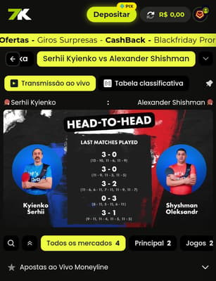 Captura de tela do recurso de streaming no app da Bet7k.