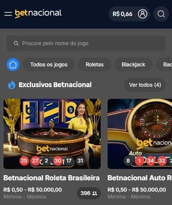 Captura de tela mostra os jogos exclusivos de cassino da Betnacional.