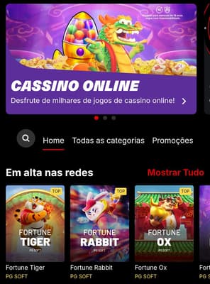 Captura de tela da página inicial do cassino online KTO.