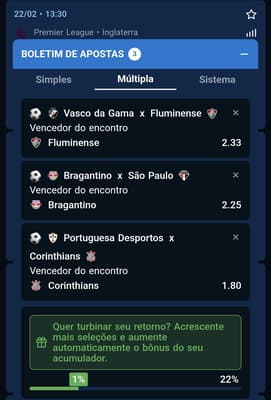 Captura do bilhete de apostas no CassinoPix com o bônus Acumulador Turbinado.