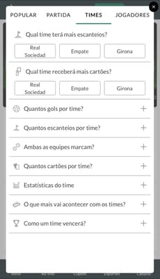 Captura de tela do Criar Aposta na plataforma de 1 real Casa de Apostas.