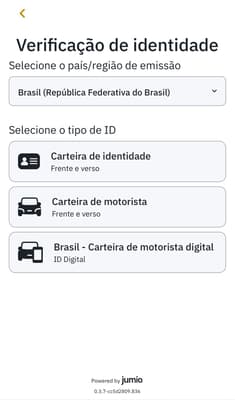 Captura da tela de verificação de identidade na Betfair