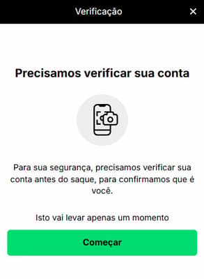 Captura da tela de verificação de identidade na KTO.