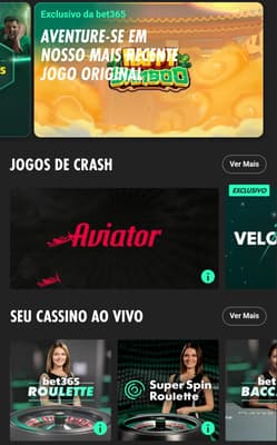 Screenshot realizado em 30/10/2025 que mostra o Cassino Bet365