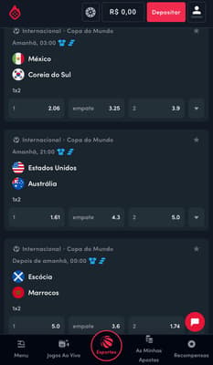 Captura de tela de jogos de futebol na Blaze com o Criar Aposta.