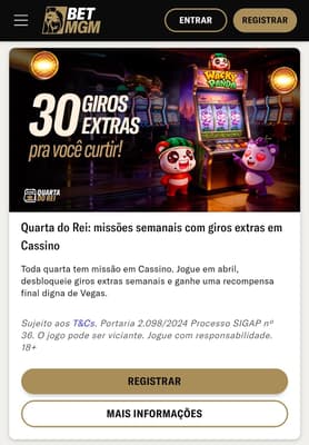 Captura de tela do bônus da BetMGM Quarta do Rei.