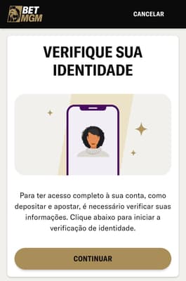 Captura de tela do cadastro na BetMGM.