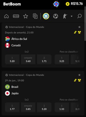 Captura da tela com jogos com Pagamento Antecipado na BetBoom.