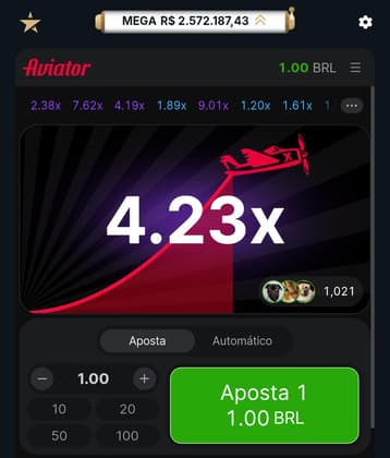 Captura de tela do Aviator na Estrela Bet.