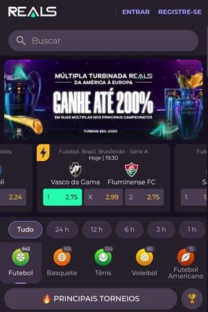 Captura de tela da seção de modalidades esportivas na casa de apostas.