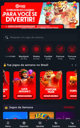 Captura da tela de jogos de cassino da MC Games.