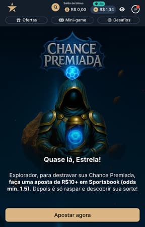 Captura de tela da promoção Chance Premiada na Estrela bet.