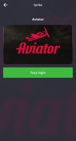 Captura de tela do Aviator na Betsson com botão para fazer login e apostar.