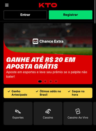 Captura de tela da promoção Chance Extra na KTO, um dos melhores sites para apostar na Libertadores.