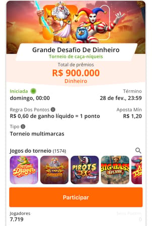 Captura da tela de torneios de cassino sem o código de bônus Betsson.