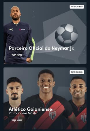 Captura de tela das parcerias oficiais da Blaze.